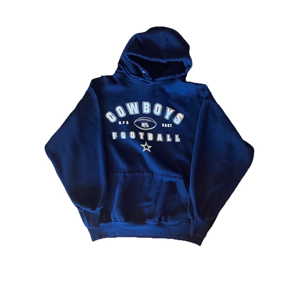 Dallas Cowboys Pullover Hoodie Women's XL Blue NFL Football Team Spellout Preppy